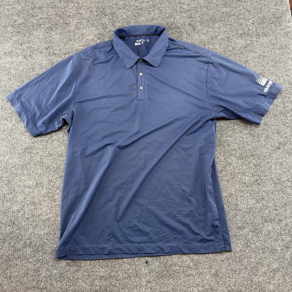 Nike Golf Polo Shirt Mens Large Blue Dri-FIT Graymont Logo Performance Stretch